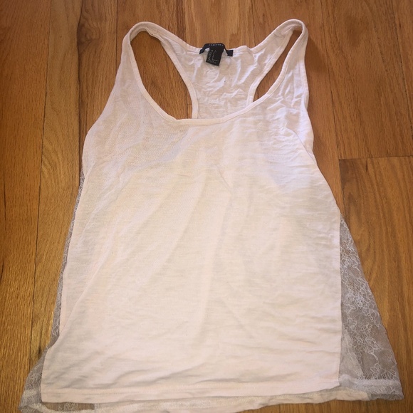 Light Pink Tank Top with Lace Sides - Picture 1 of 3
